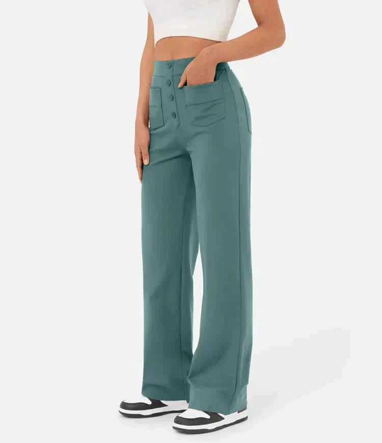 Fashionable elasticated trousers