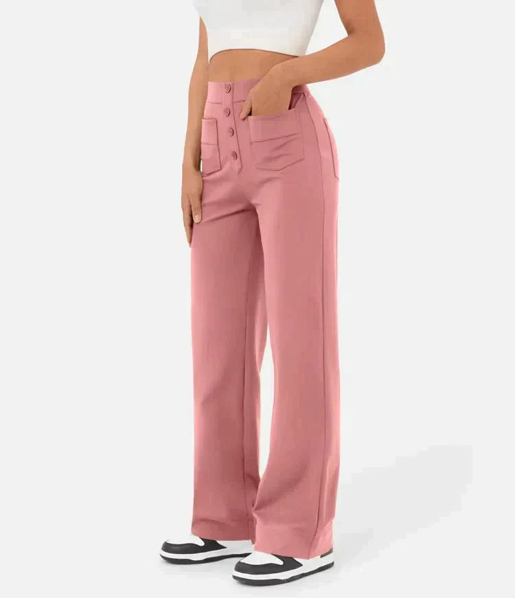 Leisure trousers with high waistband