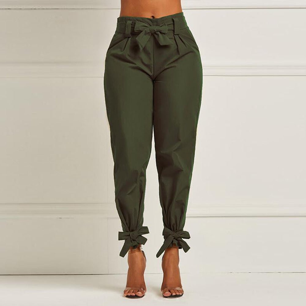 High-Waisted Tie-Detail Pants