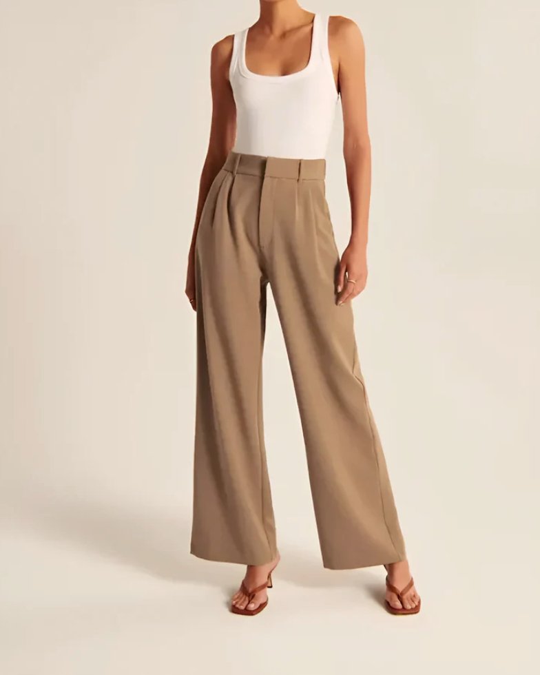 High-Waisted Wide-Legged Trousers