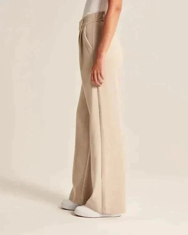 High-Waisted Wide-Legged Trousers