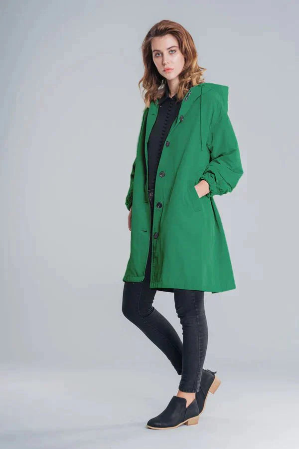 Hooded Button Coat