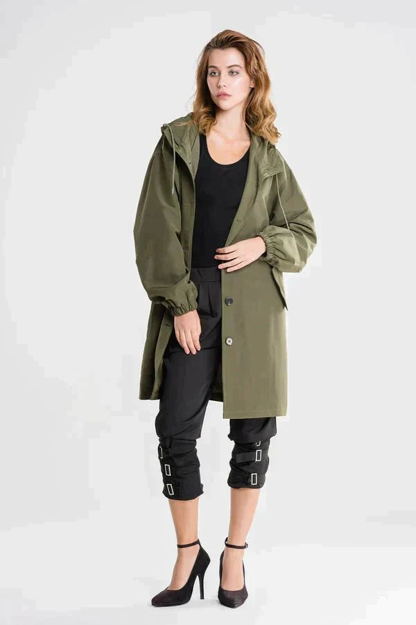 Hooded Button Coat