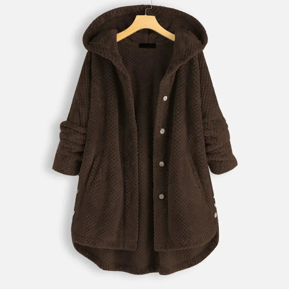 Hooded Waffle Knit Cardigan