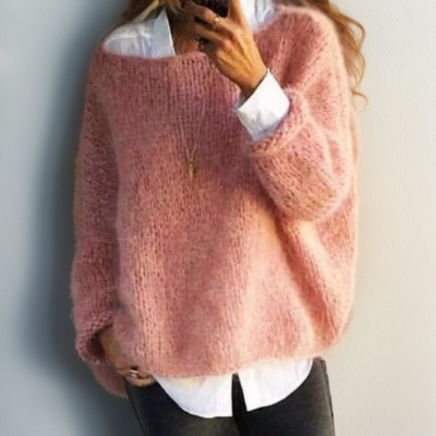 Susana™ - Knit Sweater with Oval Neck