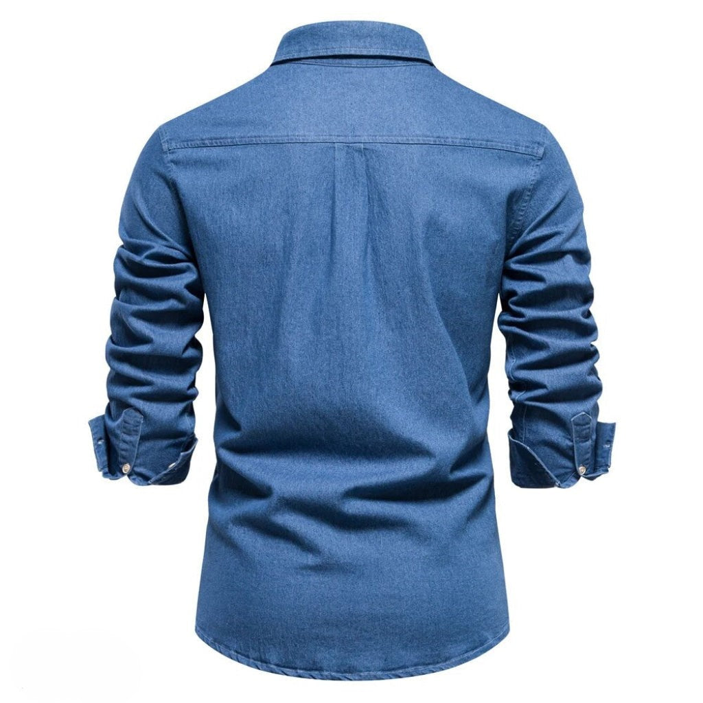 Denim long sleeve shirt with pocket