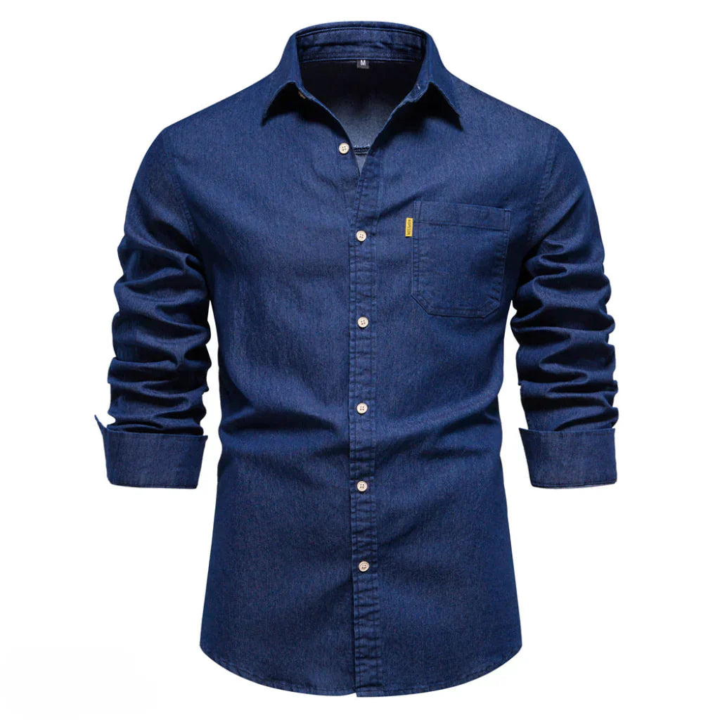 Denim overshirt for men