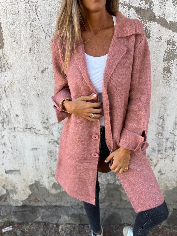 Jill | Long casual coat with cuffs