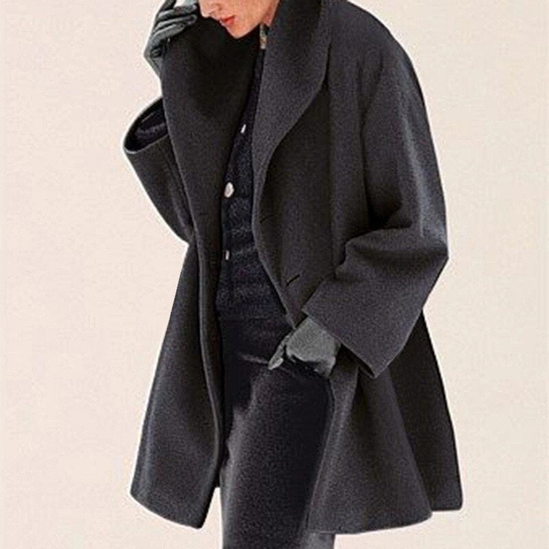 Coat with wide collar