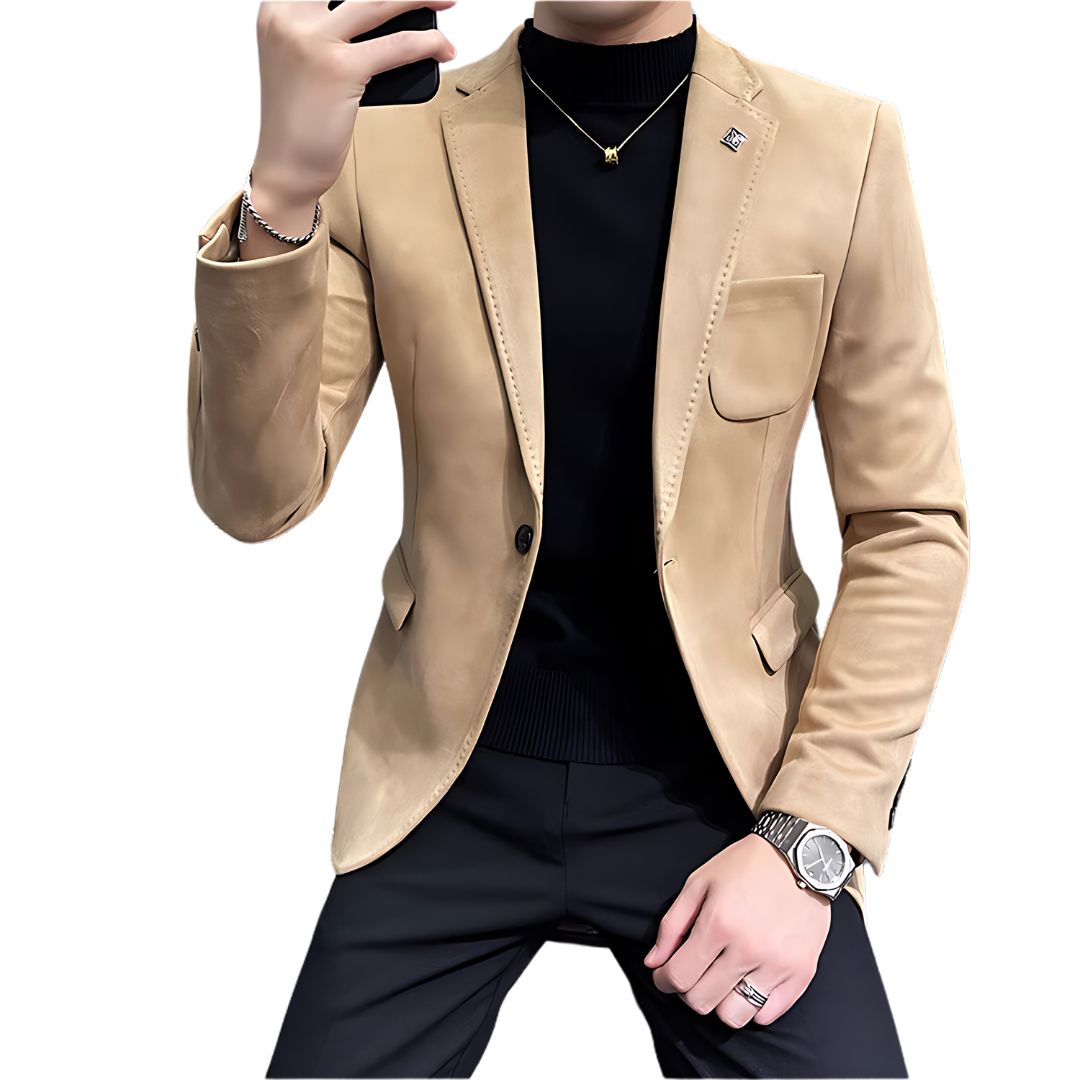 Men's Deerskin Fleece Blazer Jacket