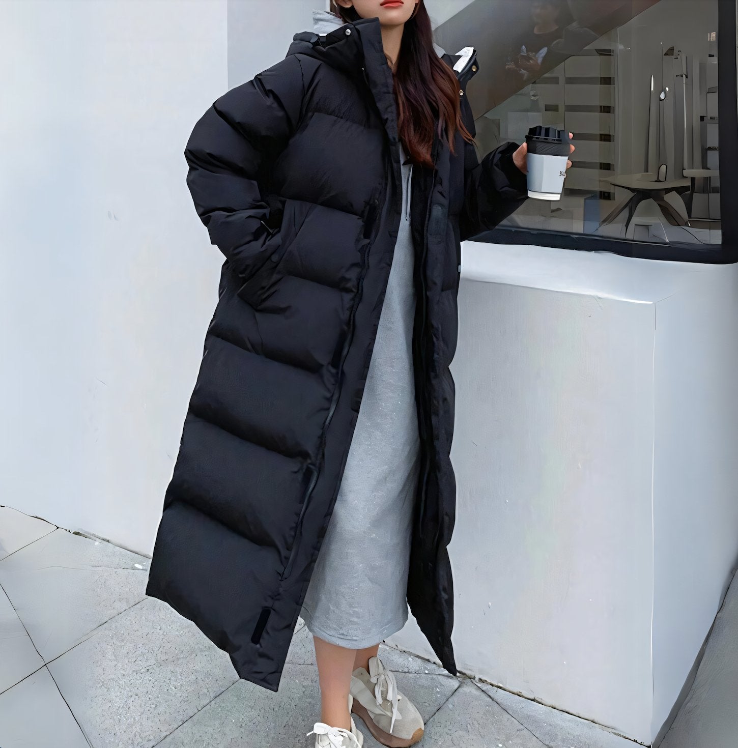 Long Black Puffer Coat