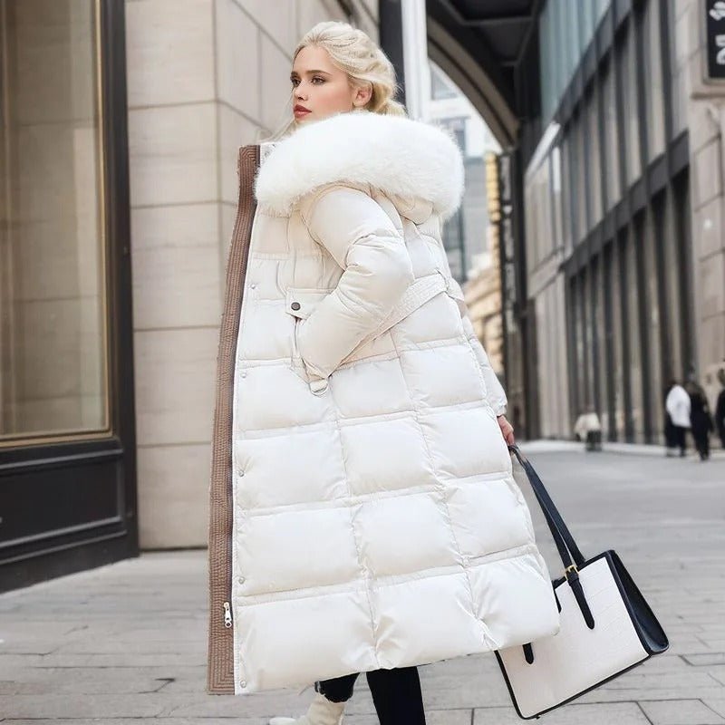 Long Fur-Trimmed Puffer Coat