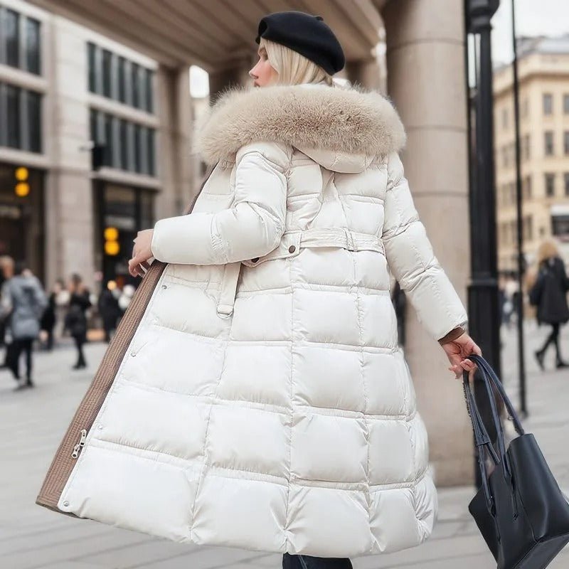 Long Fur-Trimmed Puffer Coat