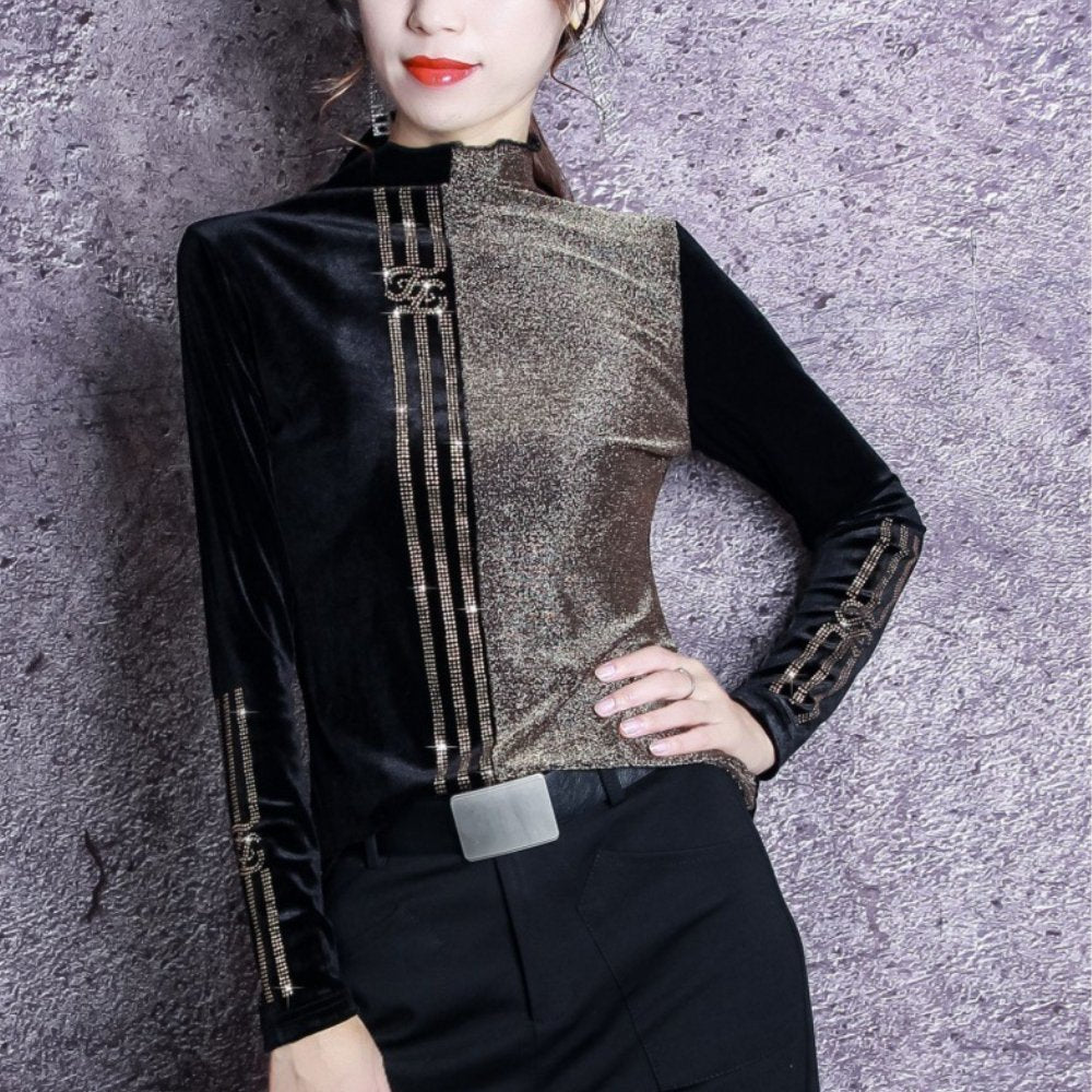 Metallic Detail Long Sleeve Top