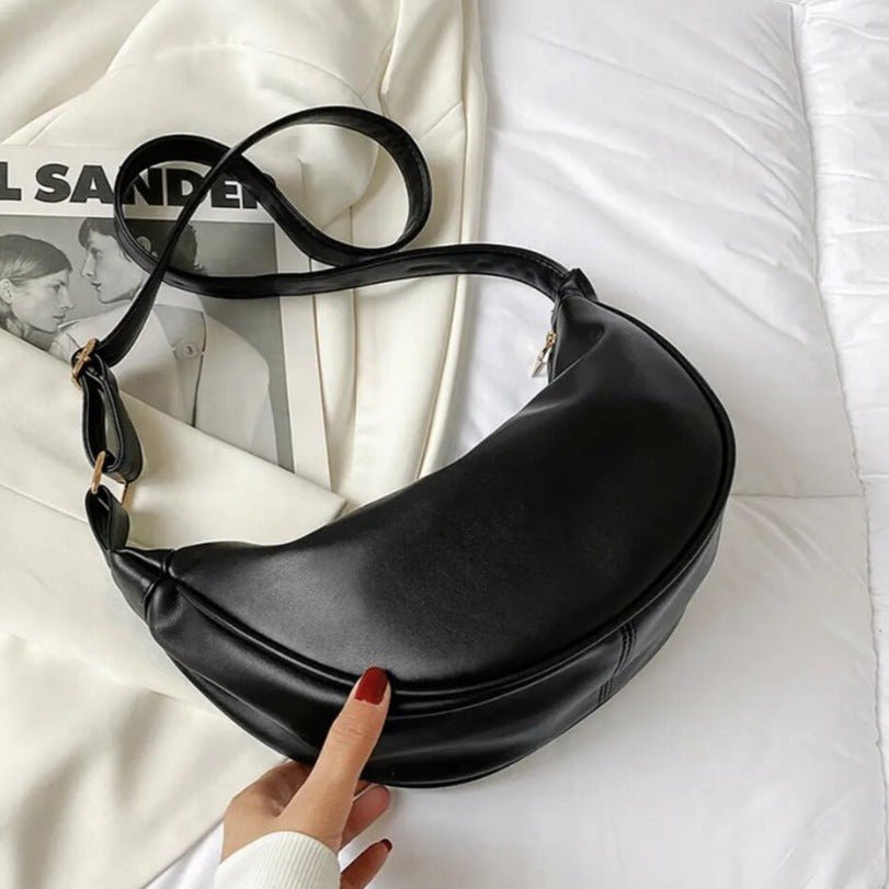 Minimalist Black Hobo Bag