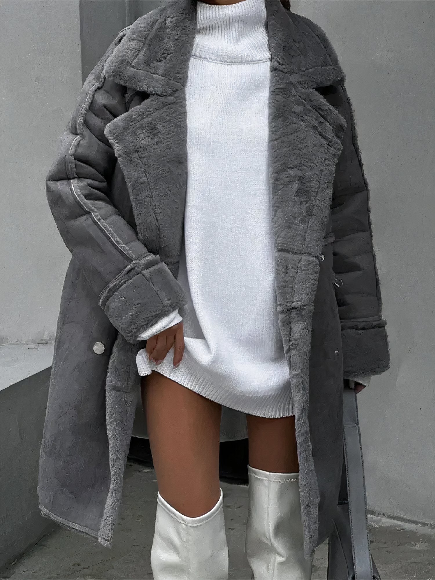 Oversized Fleece-Lined Coat