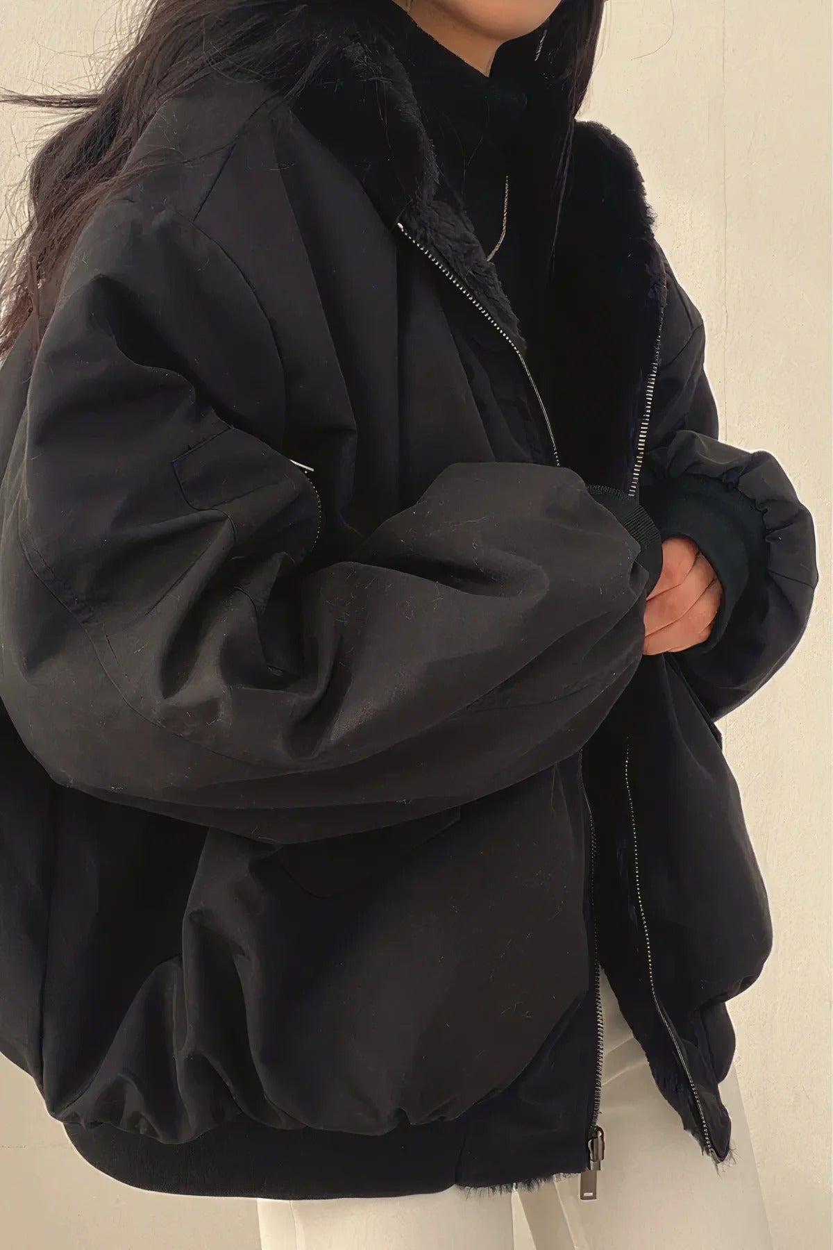 Oversized Fleece Lined Jacket