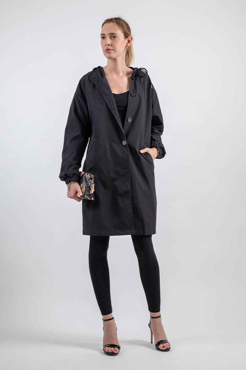 Oversized Hooded Trench Coat