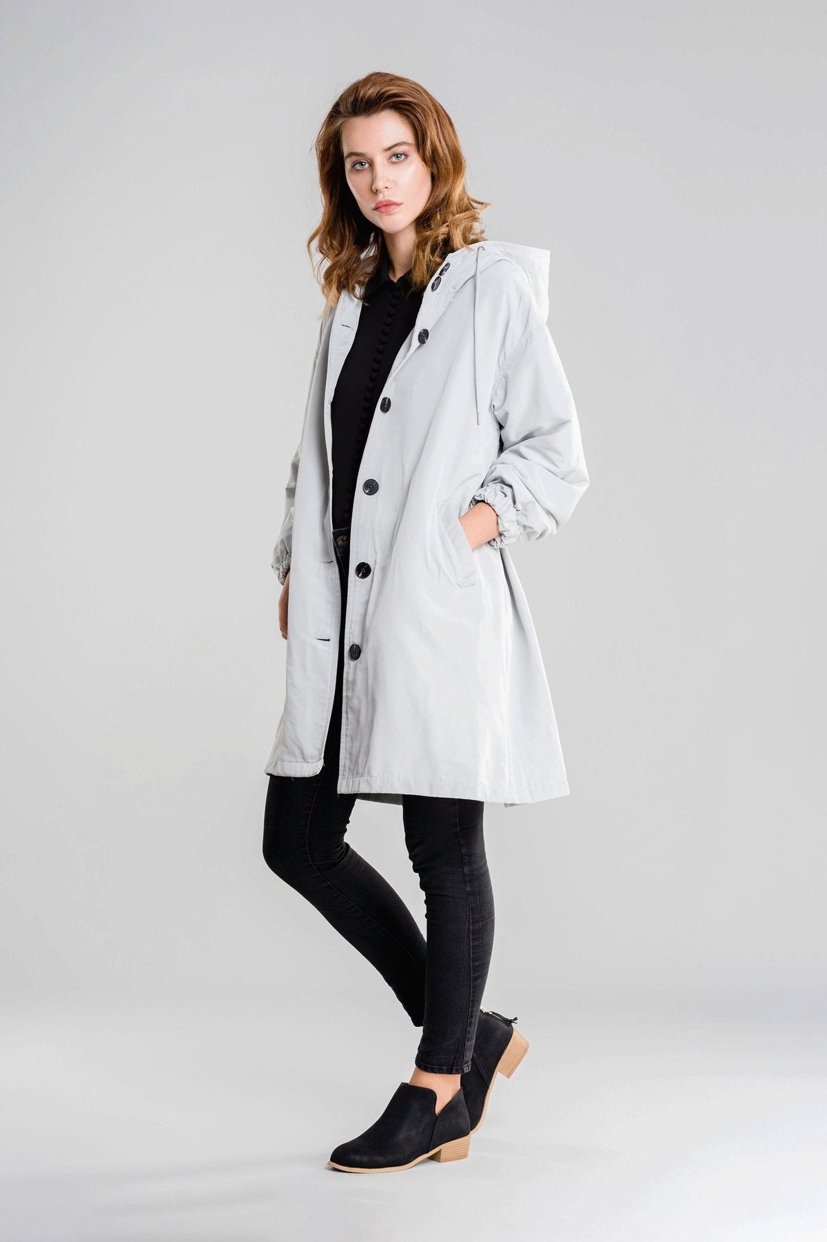 Oversized Hooded Trench Coat