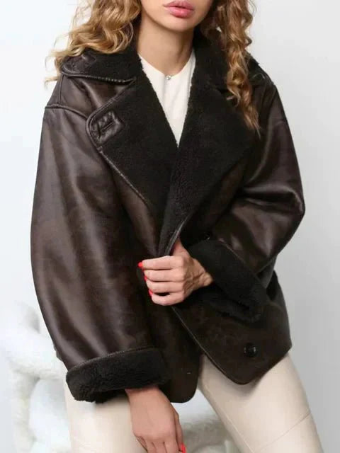 Oversized Shearling-Lined Jacket