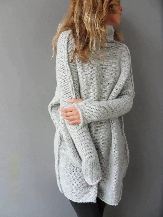 Oversized Turtleneck Tunic Sweater