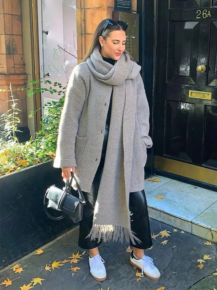 Oversized Wool Blend Coat