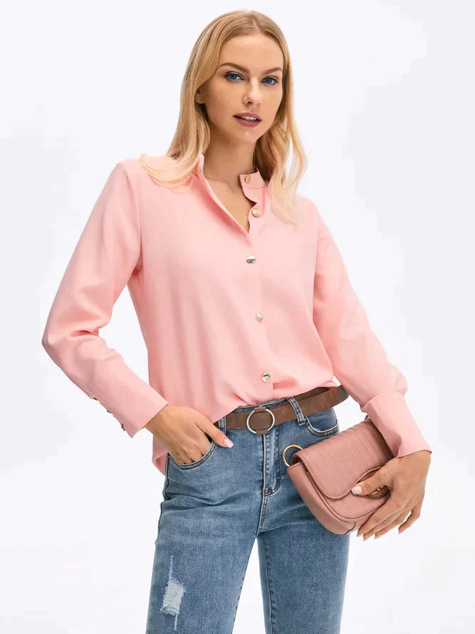 Buttoned long sleeve blouse