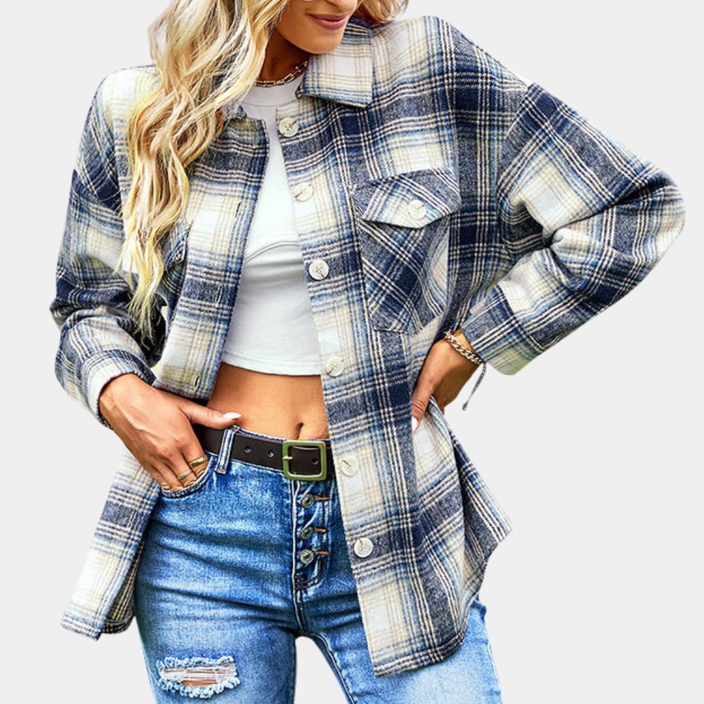 Plaid Buttoned Shirt Jacket