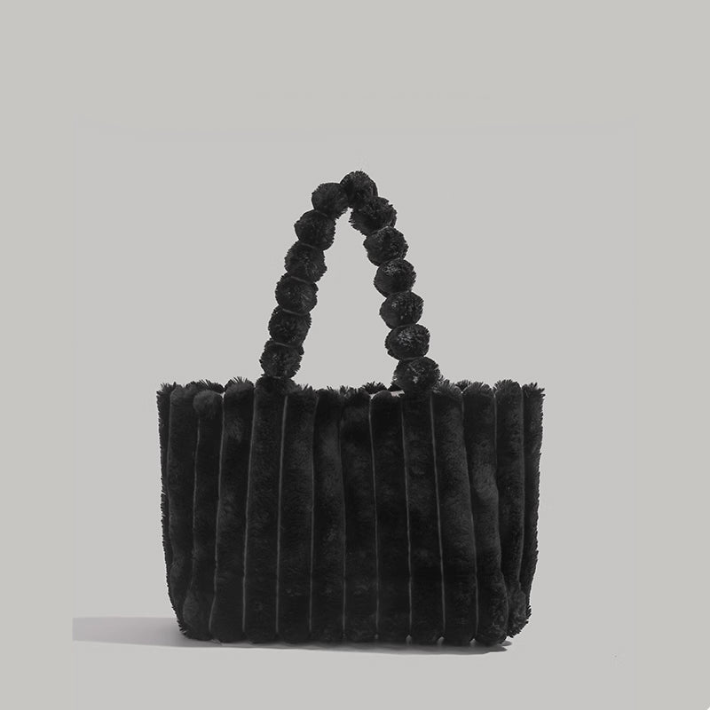 Plush Textured Faux Fur Handbag – Soft Winter Tote