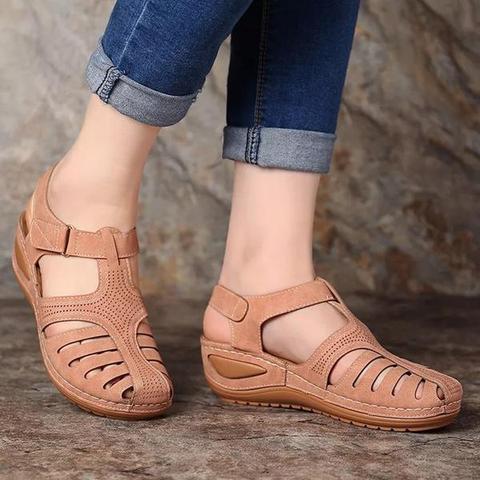 Vulcanised wedge shoes with soft sole