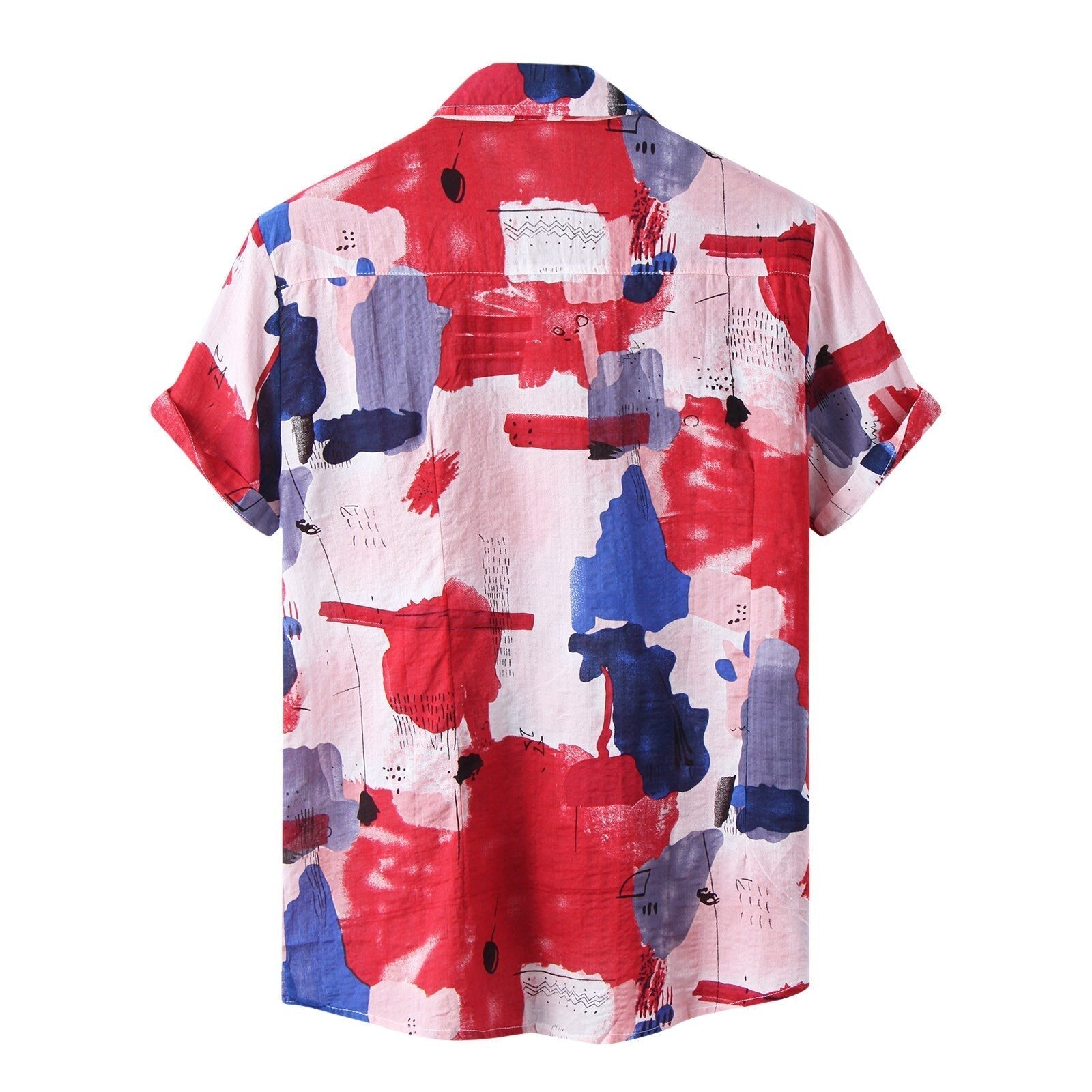 Casual shirt with short sleeves and abstract print