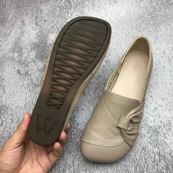 Women's leather shoes with soft sole and non-slip surface