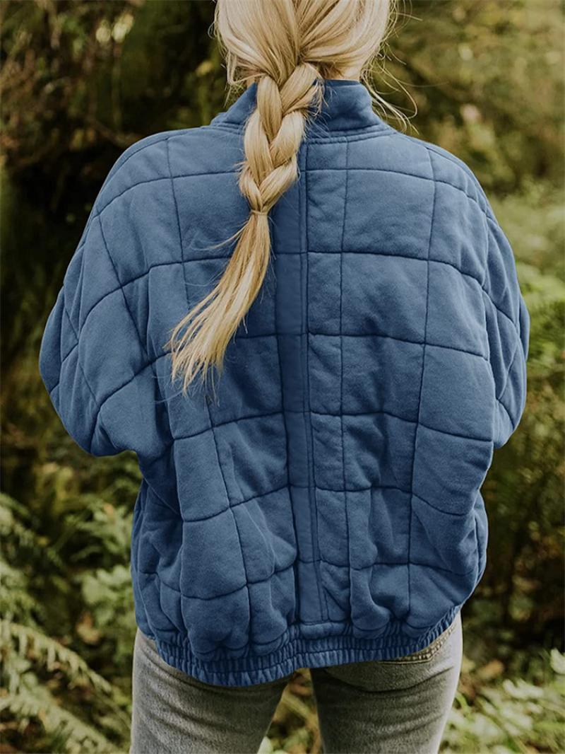 Quilted Fleece Zip-Up Jacket – Cozy and Lightweight Winter