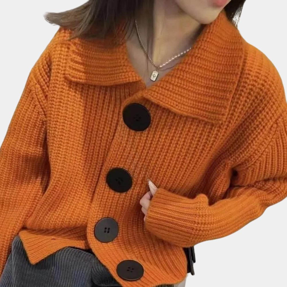 Ribbed Button Cardigan