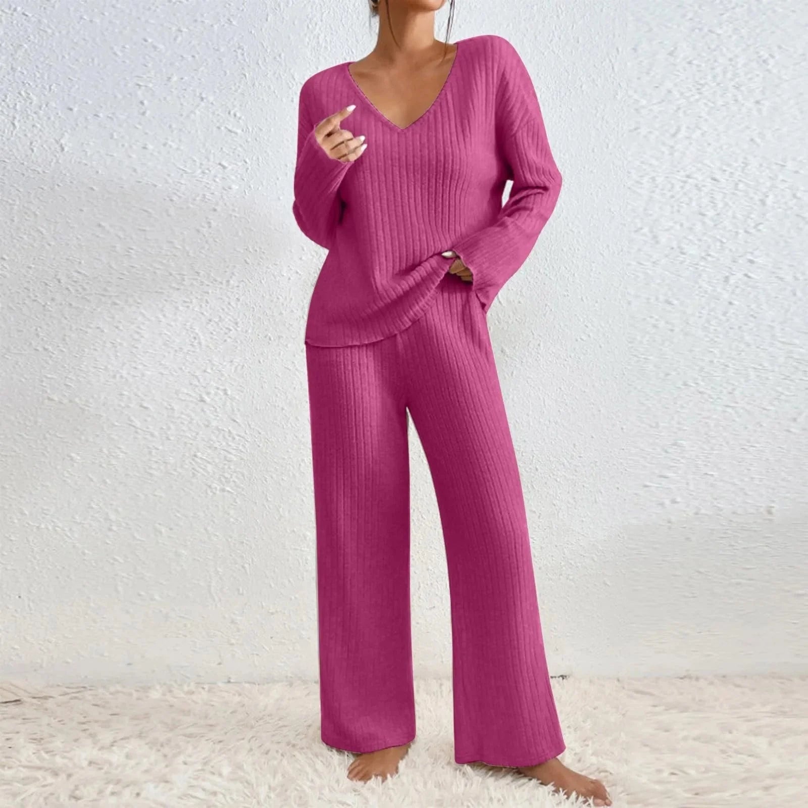 Ribbed Knit Lounge Set