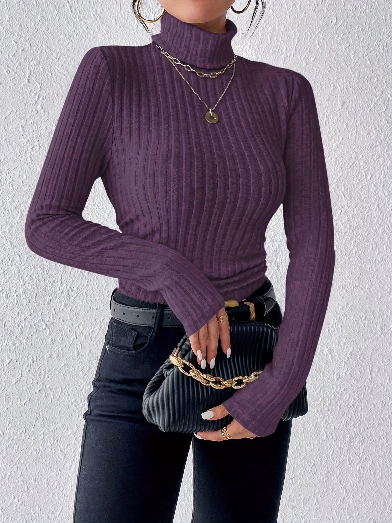 Ribbed Turtleneck Sweater