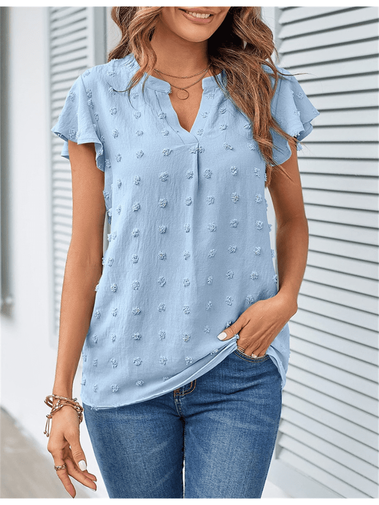 Blouse with patchwork and ruffles