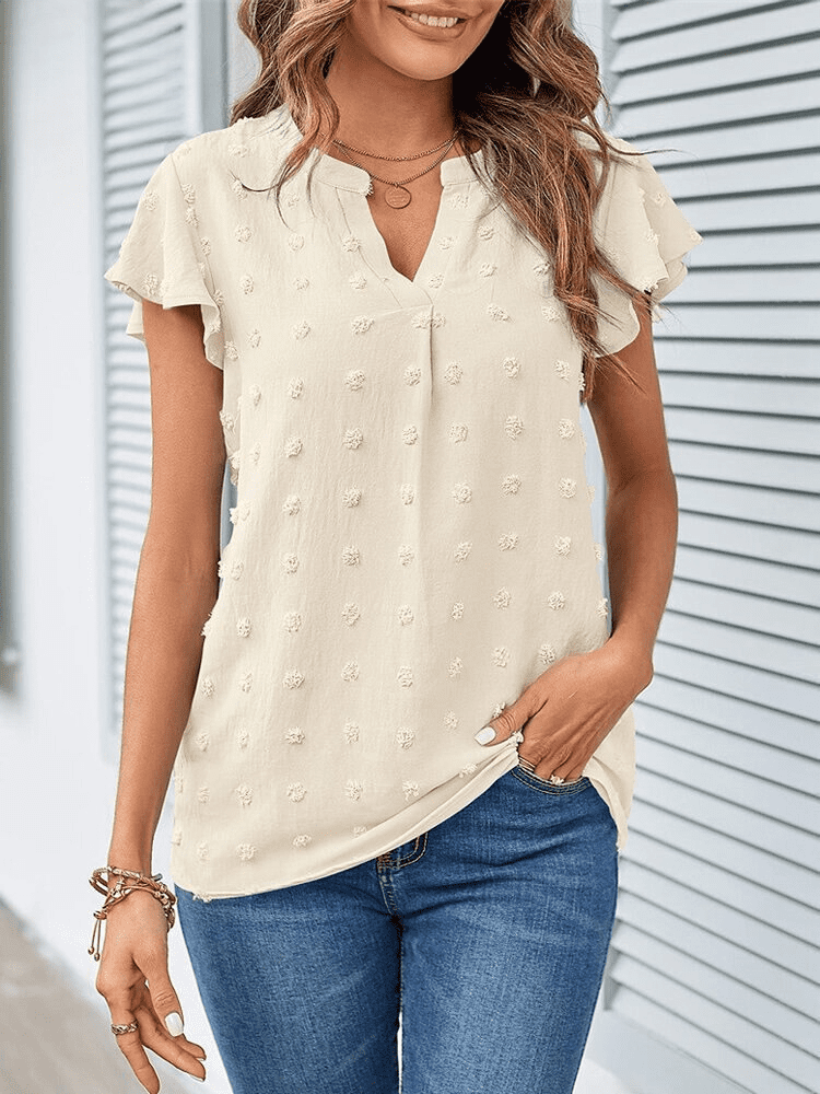 Blouse with patchwork and ruffles