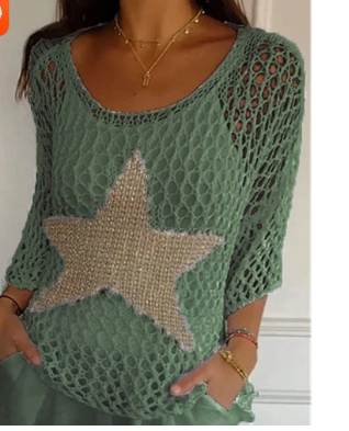 Lianne™ - Elegant Knitted Star-Print Top