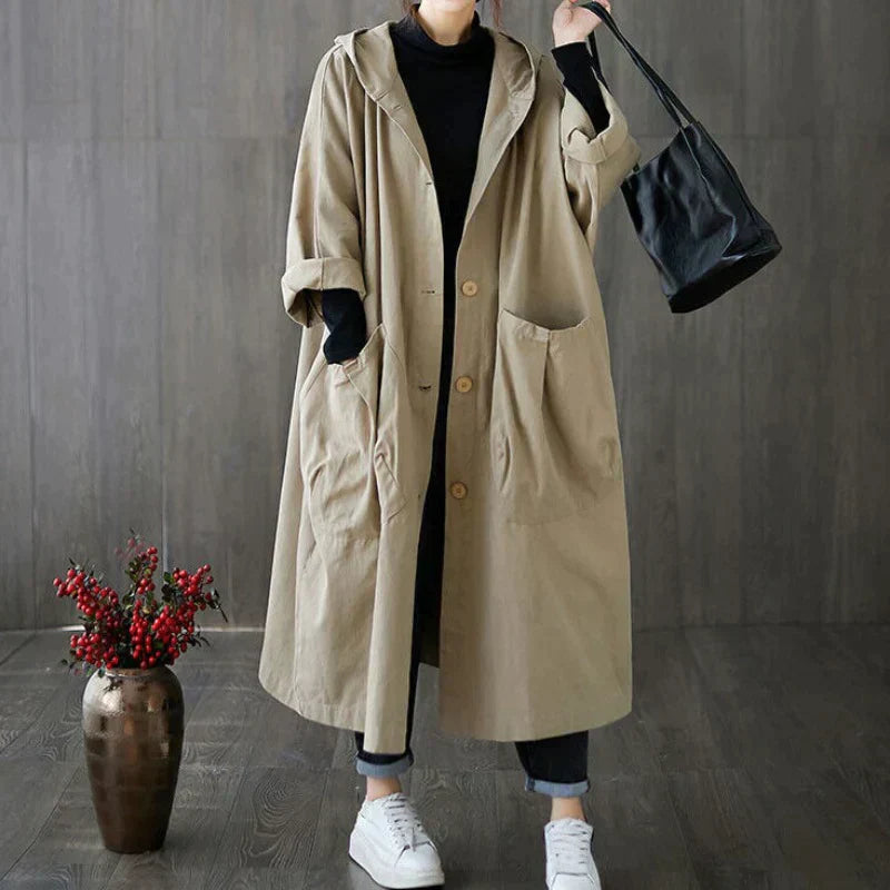 Oversized trench coat for women