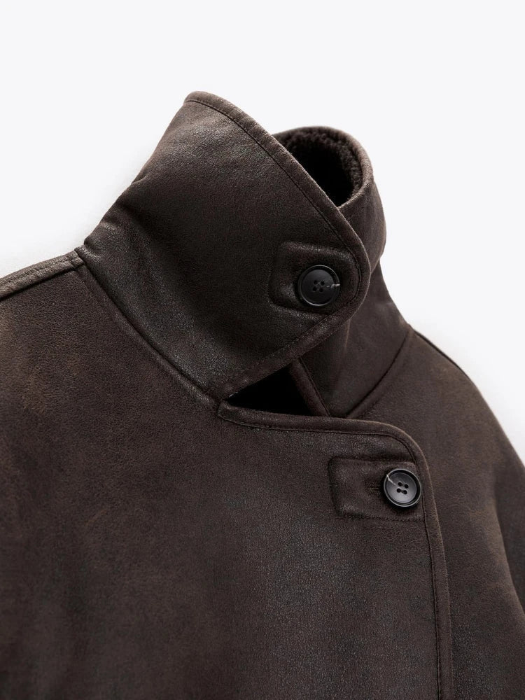 Sherpa-Lined Peacoat