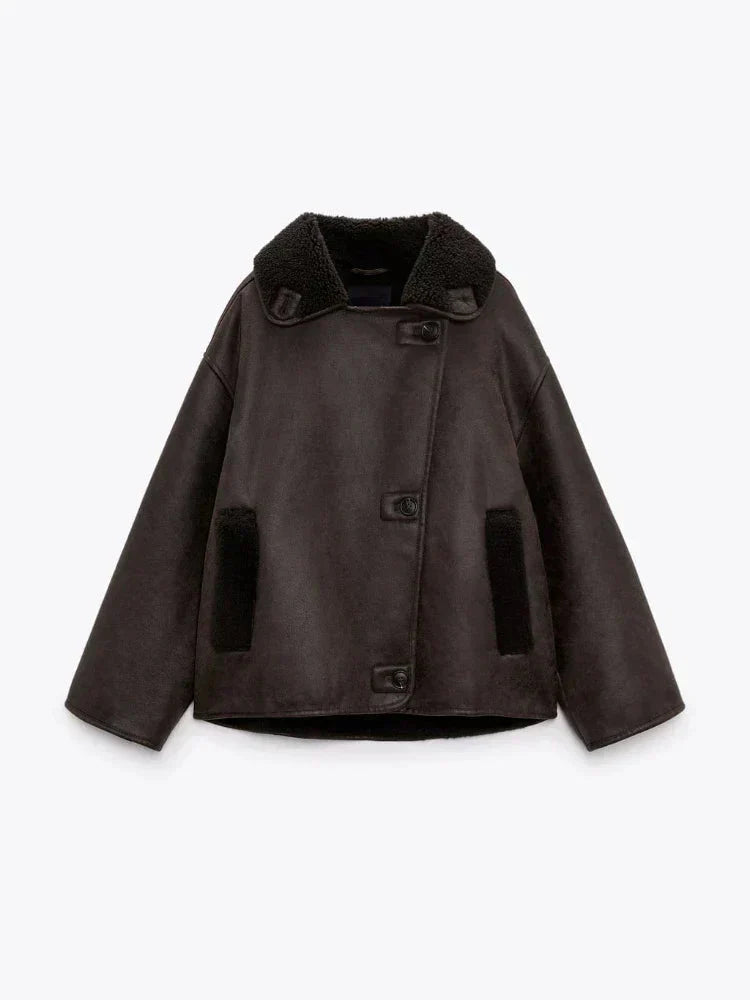 Sherpa-Lined Peacoat