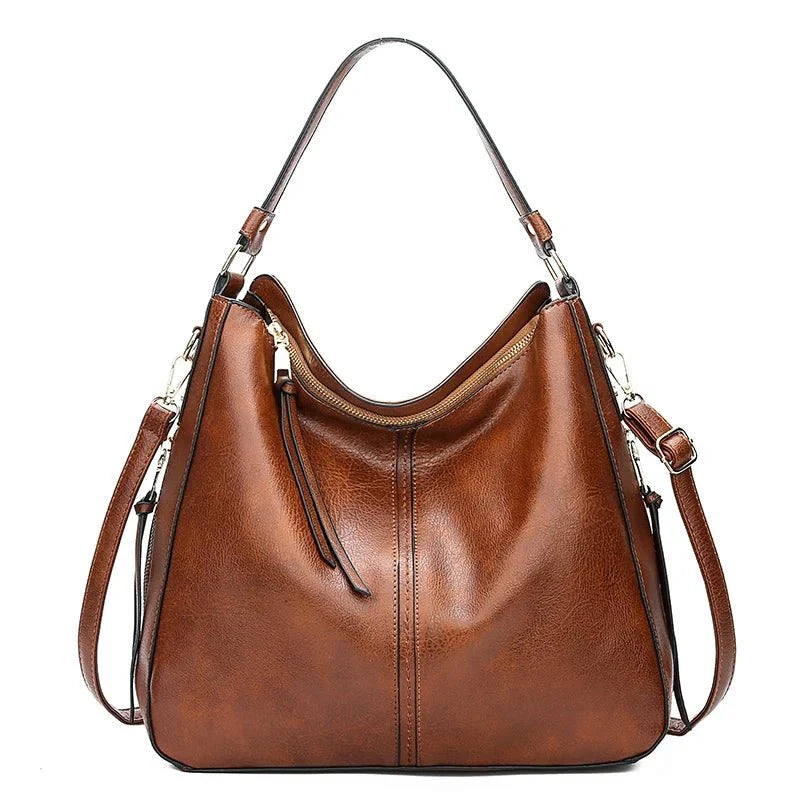 Spacious Leather Shoulder Bag