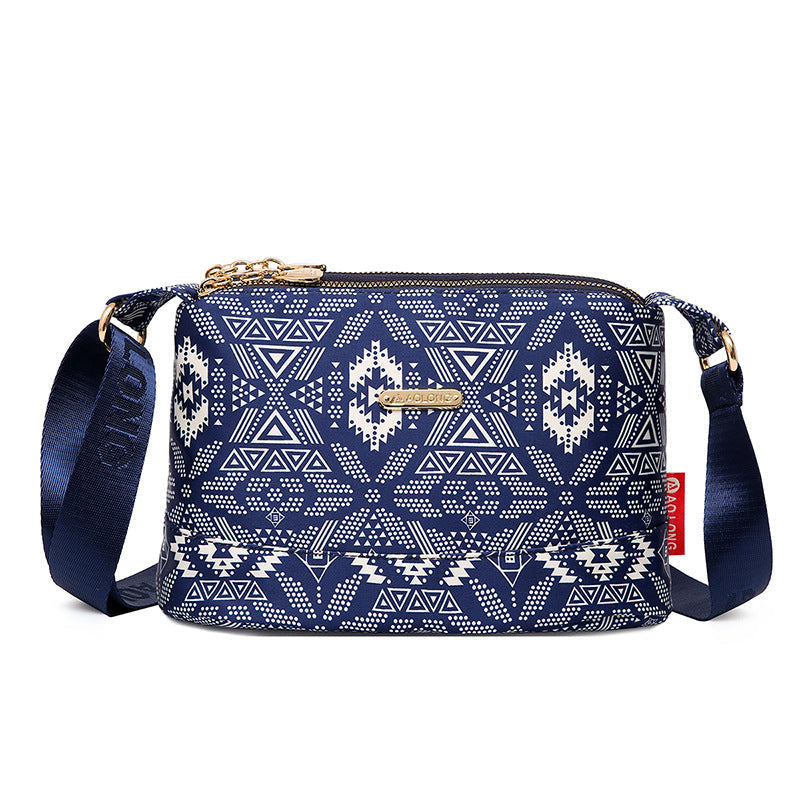 Women's Multi-Pocket Printed Crossbody Bag