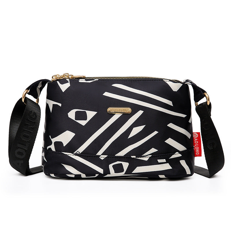 Women's Multi-Pocket Printed Crossbody Bag