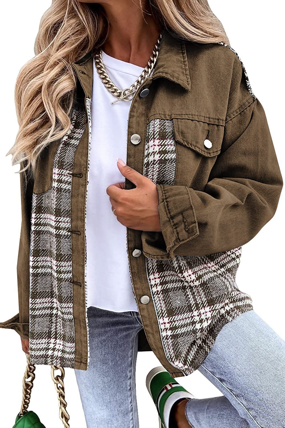 Maria | Plaid denim jacket