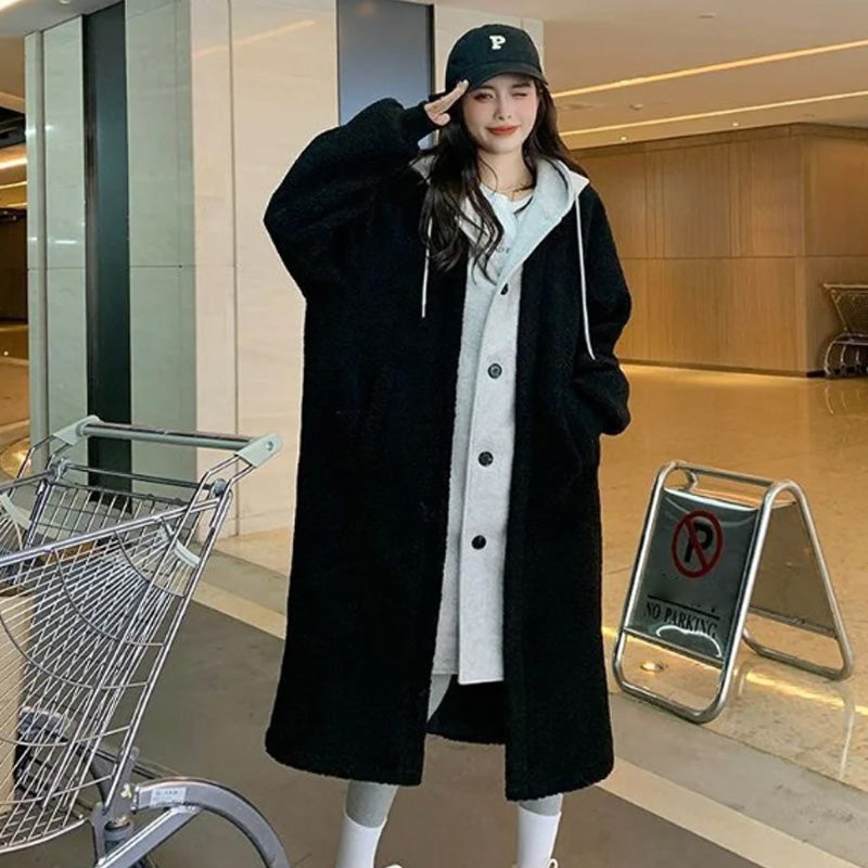 Women's 2-layer faux cashmere coat