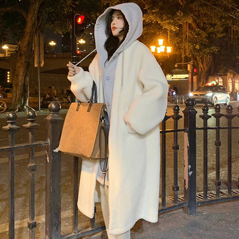 Women's 2-layer faux cashmere coat