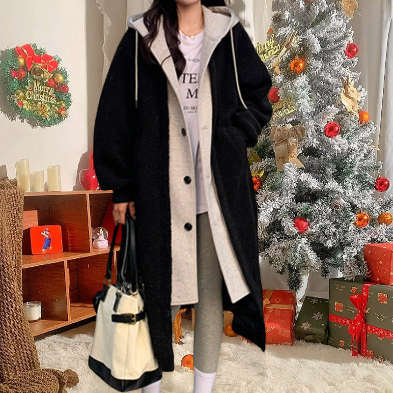 Women's 2-layer faux cashmere coat