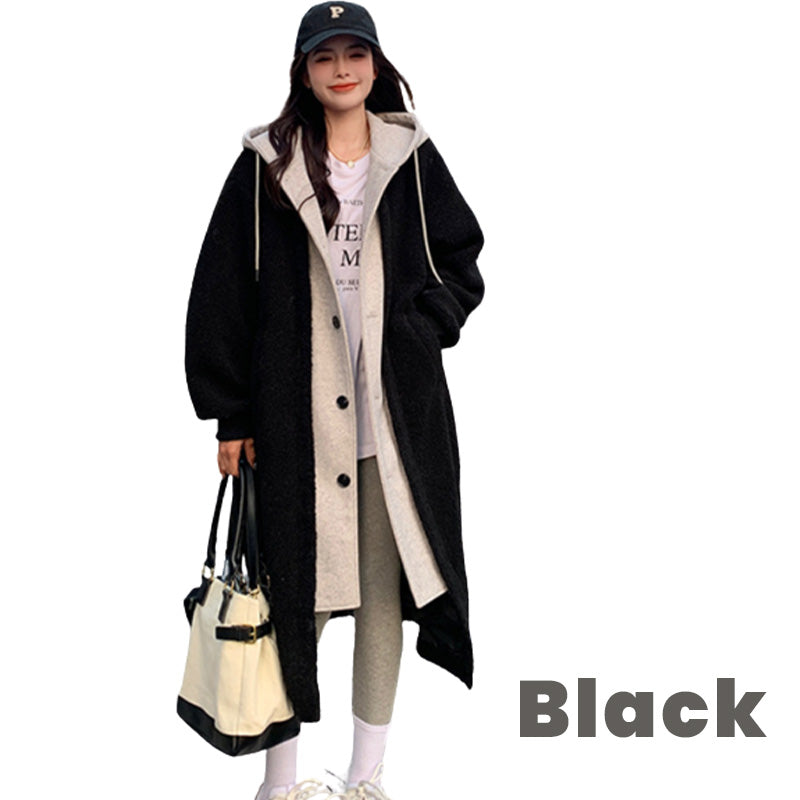 Women's 2-layer faux cashmere coat